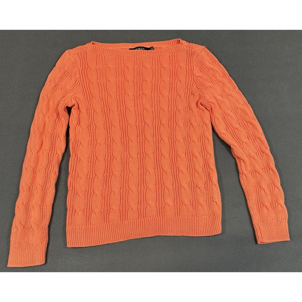 Lauren Ralph Lauren Sweater Black Label Womens Medium Cable Knit Pullover